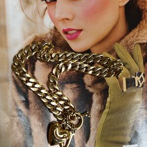 Juicy Couture Thick Chunky Gold Chain Necklace • 17” long